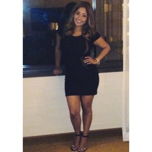 Black sheer panel dress